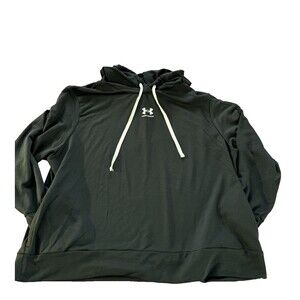 Under Armour Loose Womens Hoodie Sweatshirt  Black White Logo Pullover 1 X